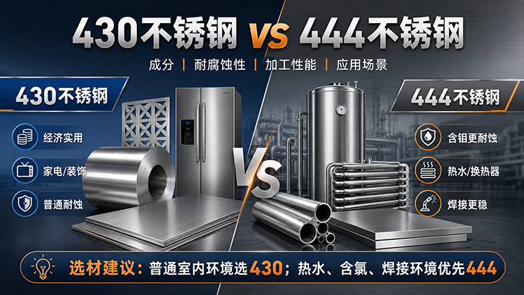 430不锈钢与444不锈钢怎么选？成分、耐腐蚀性、加工性能及应用全面对比 