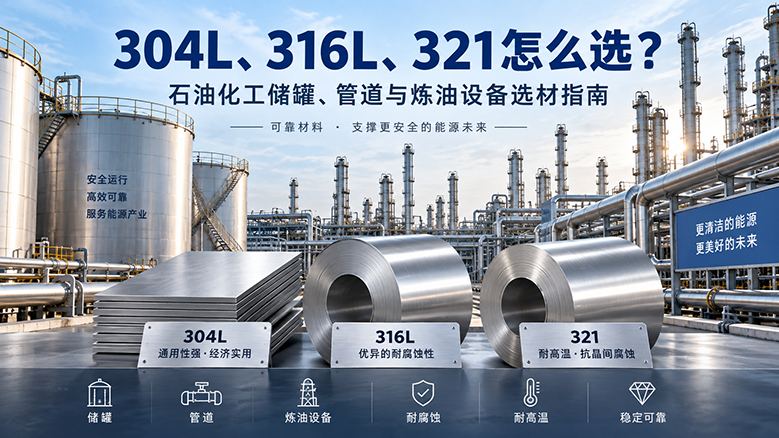 304L不锈钢与316L、321怎么选？石油化工储罐、管道与炼油设备选材指南 