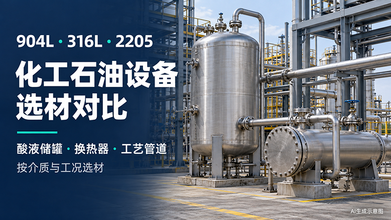 904L与316L、2205对比：化工石油酸液设备选材 