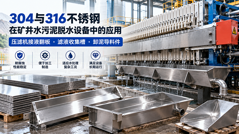 304与316不锈钢用于矿井水压滤机｜接液翻板及滤液槽选材